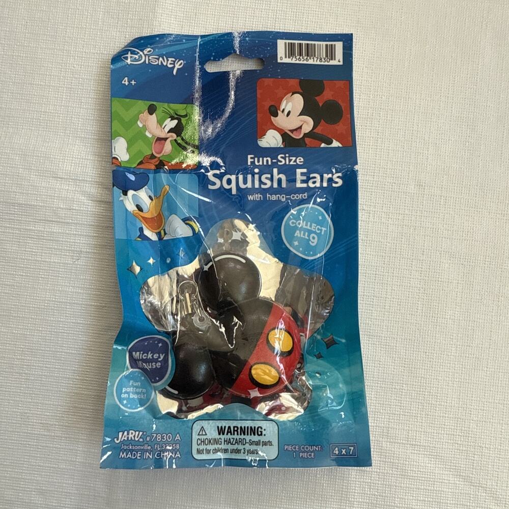 Disney Squish Ears Mickey Mouse NEW Stress Toy Backpack Pull Great Gift Fun Size